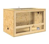vidaXL Terrarium OSB 80×50×50 cm Marron – Pour reptiles, thermomètre inclus