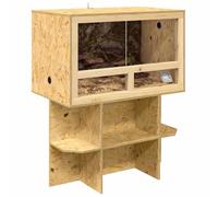 vidaXL Terrarium Marron 80 x 50 x 100 cm OSB, Enclos Rustique rectangulaire, Terrarium Durable pour Animaux, Habitat Reptile, Grand Espace sécurisé pour Vos compagnons