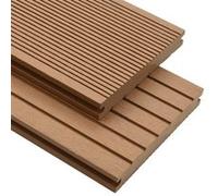 vidaXL Terrasplanken met accessoires 15 mÂ² 4 m massief HKC teak275702 Brun G