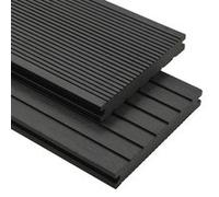 vidaXL Panneaux de terrasse solides et accessoires WPC 16m² 2,2 m Noir