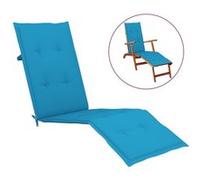 Vidaxl Coussin De Chaise De Terrasse Bleu (75+105)X50x3 Cm