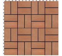 Carreau de terrasse 11 pcs WPC 30 x 30 cm 1 m² Couleur Teck