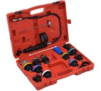 vidaXL Testeur de Pression pour Refroidissement et Bouchon 18 pcs Outil de Garage Outil à Main Radiateur de Chauffage Voiture Véhicule G