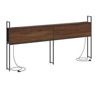 vidaXL Tête de lit 180 cm en Bois d'ingénierie chêne Brun, Style Moderne, Beaucoup de Rangement, avec Prises intégrées, Pieds antidérapants pour la Chambre, Facile à Entretenir, Meuble avec étagères