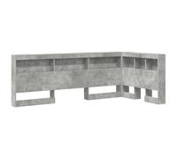 vidaXL Tête de lit 90 x 200 cm en béton Gris, Style en L, en Bois d'ingénierie, Grand Rangement, résistant et Facile à Nettoyer, Style Minimaliste, Finition mélaminée pour Une Chambre Moderne, soluti