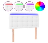 vidaXL Tête de lit à LED Similicuir – Blanc 100x5x78/88 cm