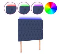 Vidaxl Tête De Lit À Led Bleu 100x7x118/128 Cm Tissu Bleu