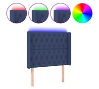 Vidaxl Tête De Lit À Led Bleu 103x16x118/128 Cm Tissu Bleu
