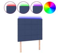 vidaXL Tête de lit à LED Bleu 180x5x118/128 cm Tissu