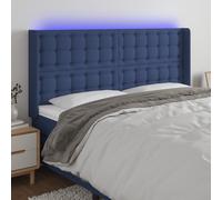 Vidaxl Tête De Lit À Led Bleu 183x16x118/128 Cm Tissu Bleu