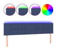 Hoofdbord LED 200x5x78/88 cm stof blauw3121640