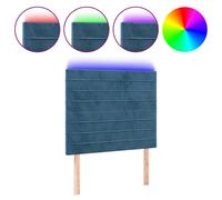 Vidaxl Tête De Lit À Led Bleu Foncé 100x5x118/128 Cm Velours Bleu
