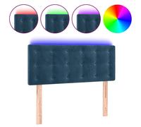 Vidaxl Tête De Lit À Led Bleu Foncé 100x5x78/88 Cm Velours Bleu