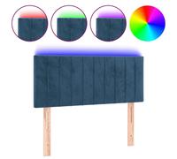 Vidaxl Tête De Lit À Led Bleu Foncé 100x5x78/88 Cm Velours Bleu