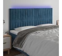 Vidaxl Tête De Lit À Led Bleu Foncé 160x5x118/128 Cm Velours Bleu