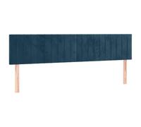 vidaXL Tête de lit à LED Bleu foncé 160x5x78/88 cm Velours