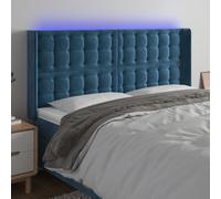 Vidaxl Tête De Lit À Led Bleu Foncé 163x16x118/128 Cm Velours Bleu