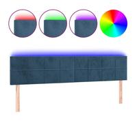 Vidaxl Tête De Lit À Led Bleu Foncé 180x5x78/88 Cm Velours Bleu