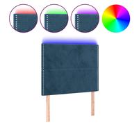 Vidaxl Tête De Lit À Led Bleu Foncé 80x5x118/128 Cm Velours Bleu