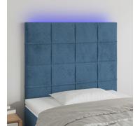 Vidaxl Tête De Lit À Led Bleu Foncé 80x5x118/128 Cm Velours Bleu