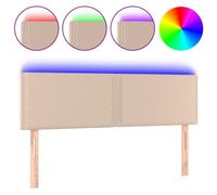 Vidaxl Tête De Lit À Led Cappuccino 144x5x78/88 Cm Similicuir