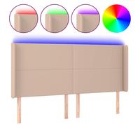 Tête de Lit à LED Noir 203x16x78/88 cm Similicuir Meuble de Chambre vidaXL