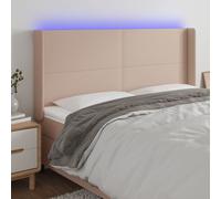 Vidaxl Tête De Lit À Led Cappuccino 183x16x118/128 Cm Similicuir