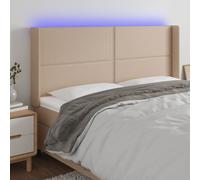 Vidaxl Tête De Lit À Led Cappuccino 183x16x118/128 Cm Similicuir