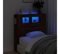 Vidaxl Tête De Lit À Led Chêne Marron 100x18,5x103,5cm Bois Ingénierie Multicolore