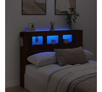 vidaXL Tête de lit à LED chêne marron 140x18,5x103,5cm bois ingénierie