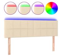 vidaXL Tête de lit LED Tissu Crème 144x5x78/88 cm