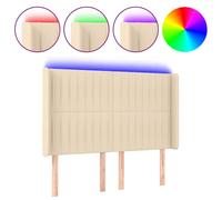 Hoofdbord LED 147x16x118/128 cm stof crÃmekleurig3124289