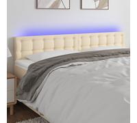 vidaXL Tête de lit à LED Crème 160x5x78/88 cm Tissu
