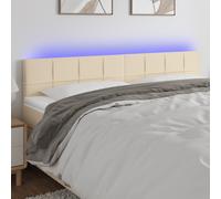vidaXL Tête de Lit à LED Meuble de Chambre à Coucher Accessoire de Lit Double Tête de Cadre de Lit Intérieur Crème 3121623