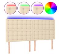 Vidaxl Tête De Lit À Led Crème 180x5x118/128 Cm Tissu