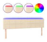 Hoofdbord LED 180x5x78/88 cm stof crÃmekleurig3121631