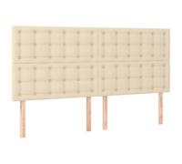 vidaXL Hoofdbord LED 200x5x118/128 cm stof crÃmekleurig3122885 Blanc G