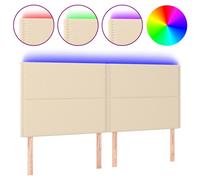 Hoofdbord LED 200x5x118/128 cm stof crÃmekleurig3122311