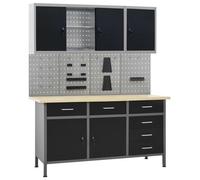 vidaXL Tête de lit à LED Gris 147x16x78/88 cm Similicuir