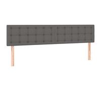 vidaXL Tête de lit LED Similicuir Gris pour lit double 160×5×78/88 cm