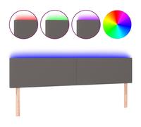 vidaXL Tête de lit à LED Gris 180x5x78/88 cm Similicuir