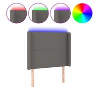 Vidaxl Tête De Lit À Led Gris 83x16x118/128 Cm Similicuir Gris