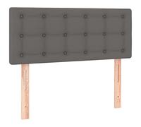 vidaXL Tête de lit LED en similicuir gris – 90x5x78/88 cm
