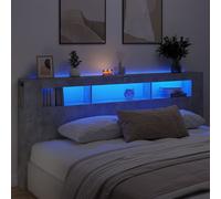 Vidaxl Tête De Lit À Led Gris Béton 220x18,5x103,5cm Bois D'ingénierie Gris