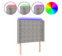 vidaXL Tête de lit à LED Gris clair 103x16x118/128 cm Tissu