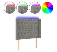 Vidaxl Tête De Lit À Led Gris Clair 103x16x118/128 Cm Velours Gris