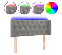 Tête de Lit à LED Meuble de Chambre à Coucher Accessoire de Lit Simple Tête de Cadre de Lit Intérieur Gris Clair 103x16x78/88 cm Velours