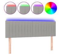 Vidaxl Tête De Lit À Led Gris Clair 144x5x78/88 Cm Tissu Gris