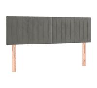vidaXL Tête de lit à LED pour lit double velours gris clair 144x5x78/88 cm