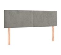 vidaXL Tête de lit à LED Velours Gris clair 144x5x78/88 cm